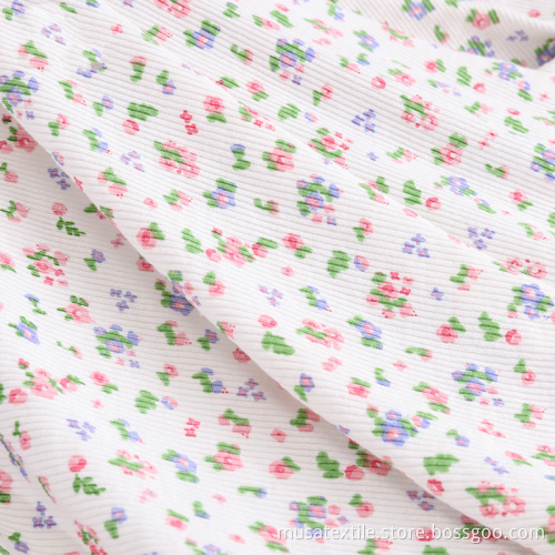 Polyester Spandex Stretch Knitted Rib Knit Fabric